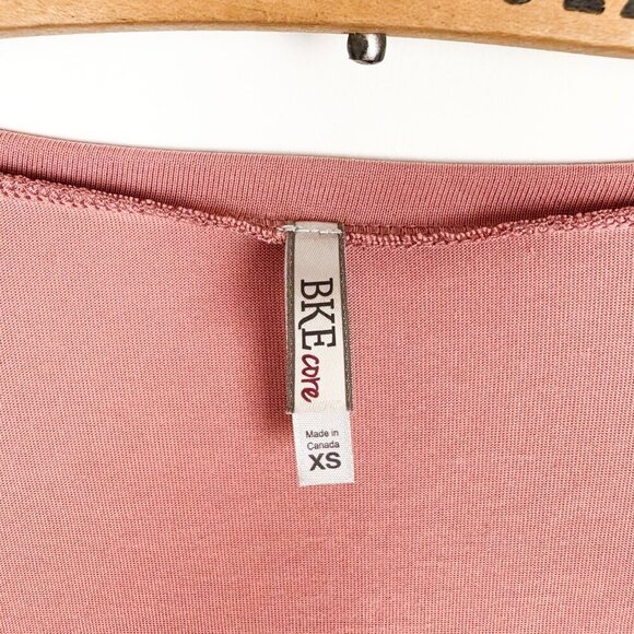 BKE CORE Womens XS Pink Scoop Neck Modal Top Oversized Super Soft - Picture 3 of 5